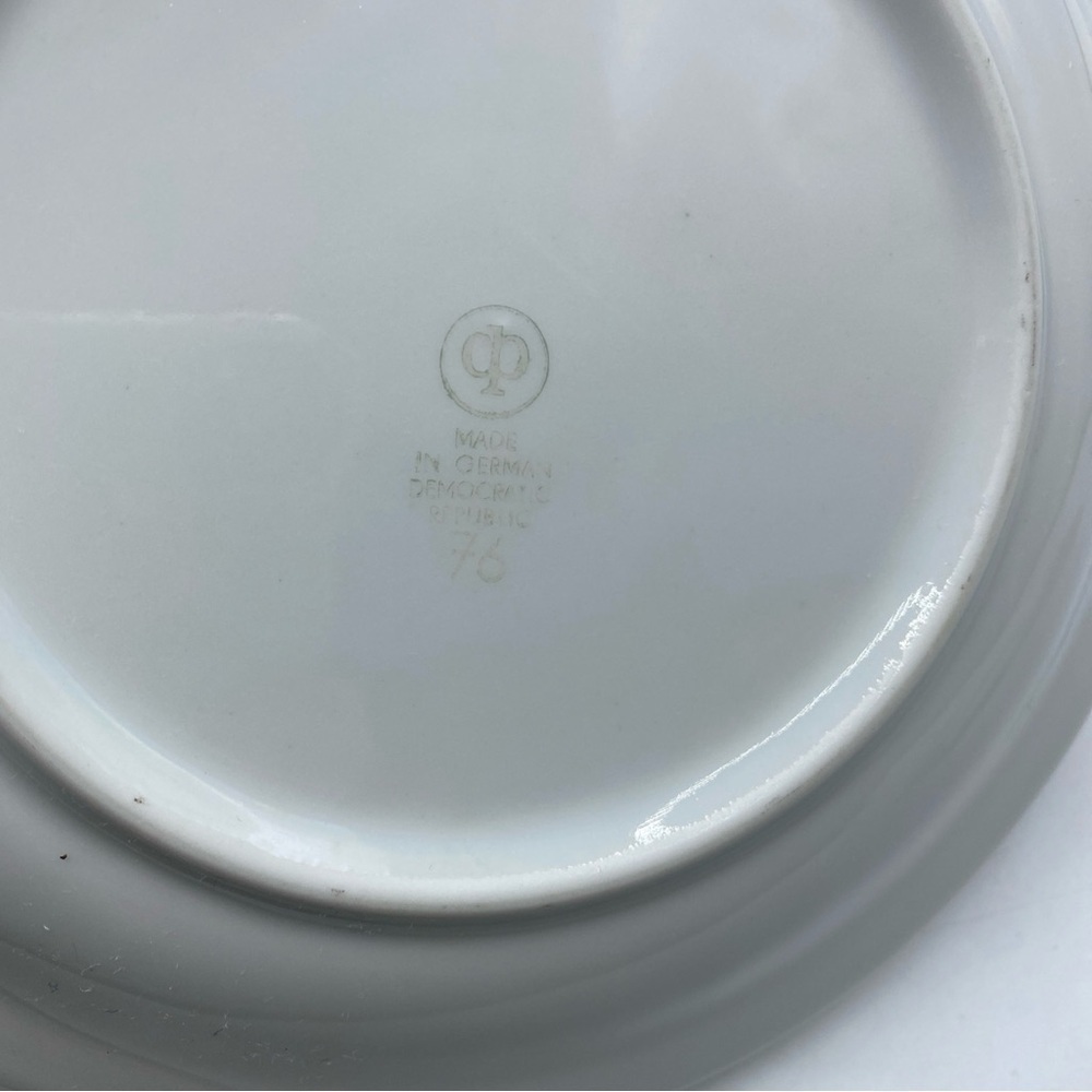CP German Democratic Republic Floral Salad Plates Floral Gold Trim Rose Set of 2 - Picture 6 of 8